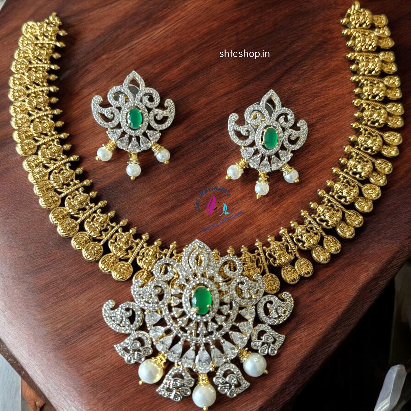 Dual Tone - Ganga Jamuna Necklace Sets - SHTC956