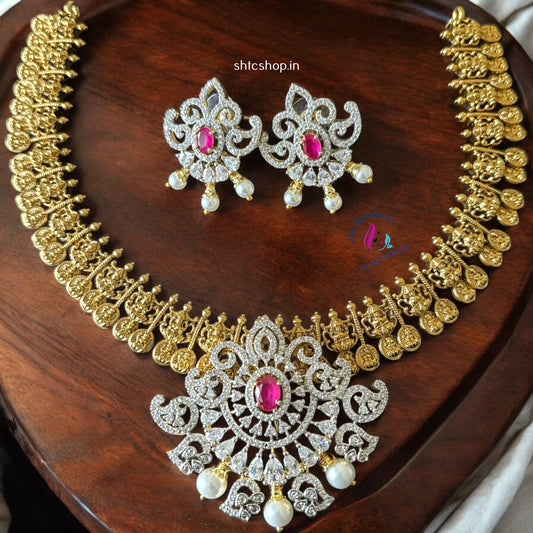 Dual Tone - Ganga Jamuna Necklace Sets - SHTC956