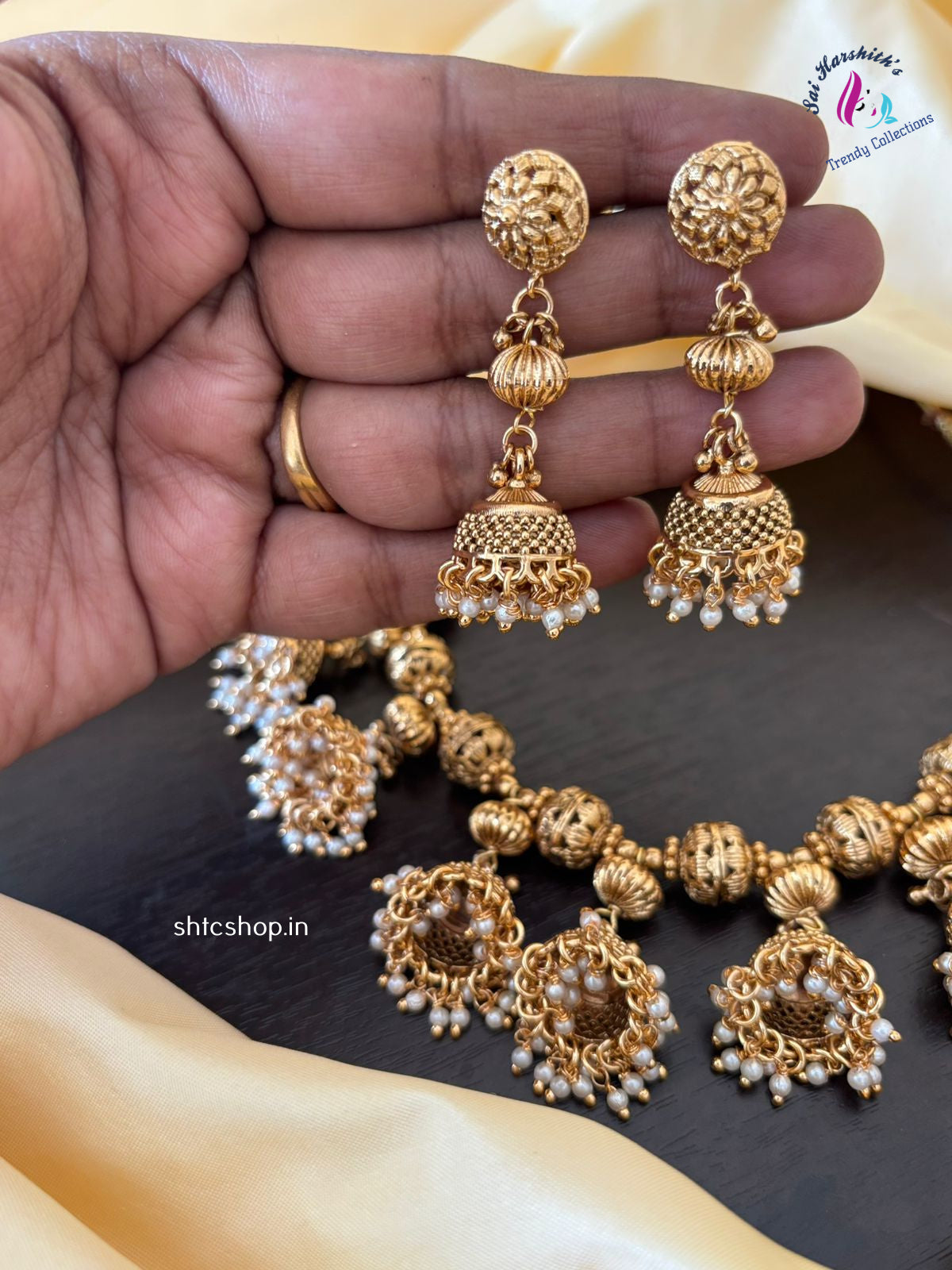 Jumka Style Necklace without Stones - SHTC995