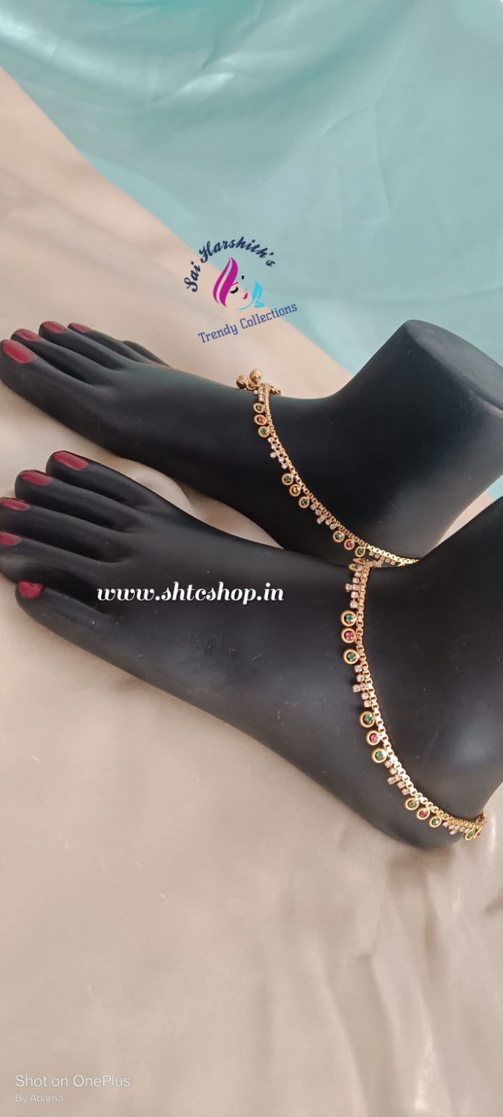 Five Metal Gold Finish Anklet  - SHTC612