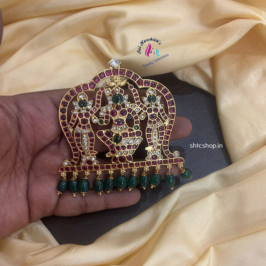 Lalitha Parameshwari Divine Pendant set with Kempu Stones - SHTC1120