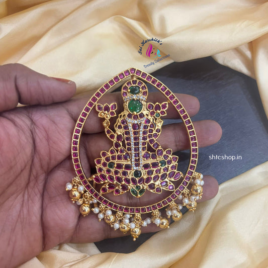 Mahalakshmi Pendant with Kempu Stones - SHTC1118