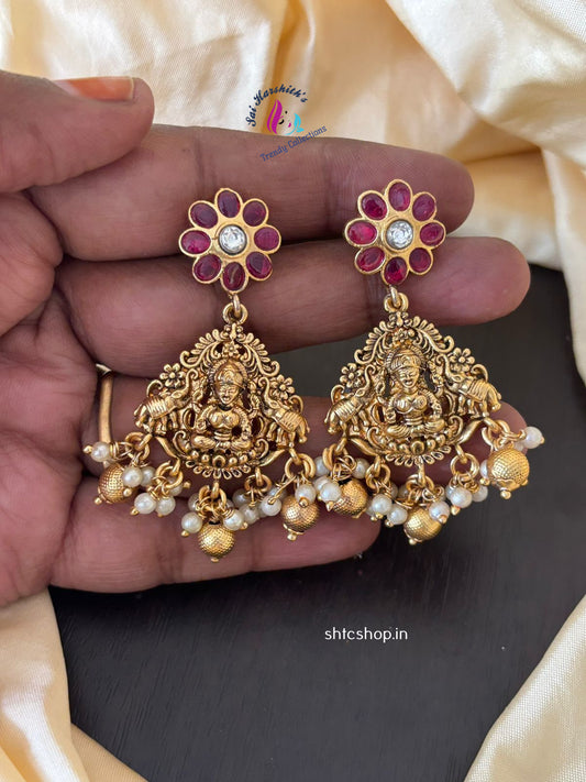 Kempu Stone Earrings - SHTC1082