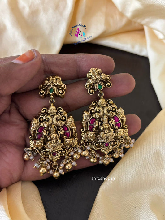 Jadav Stone Temple Finish Earrings - SHTC1079