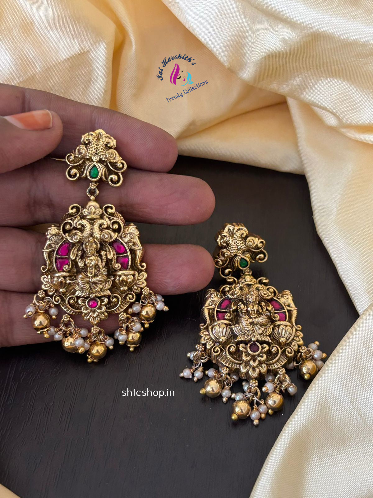 Jadav Stone Temple Finish Earrings - SHTC1079