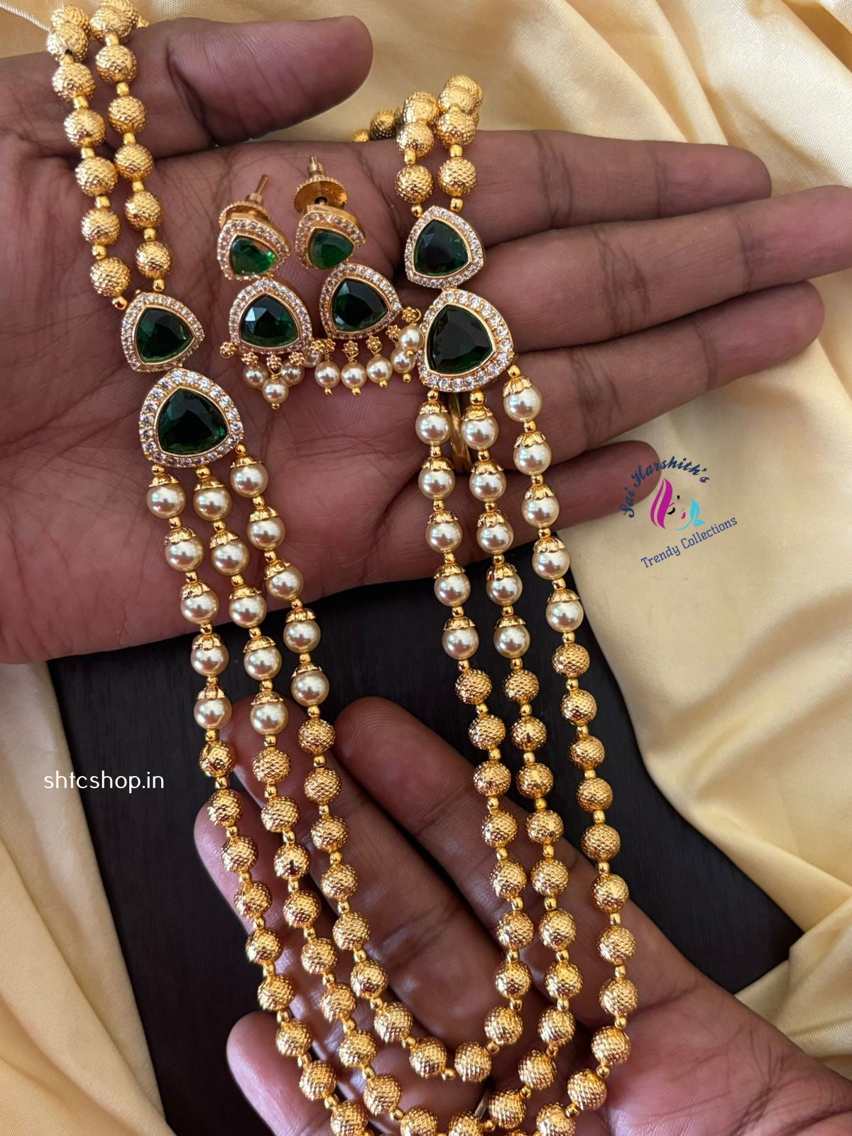 3 Layer Pearl Beaded Statement Chain - Mid Length - SHTC1312