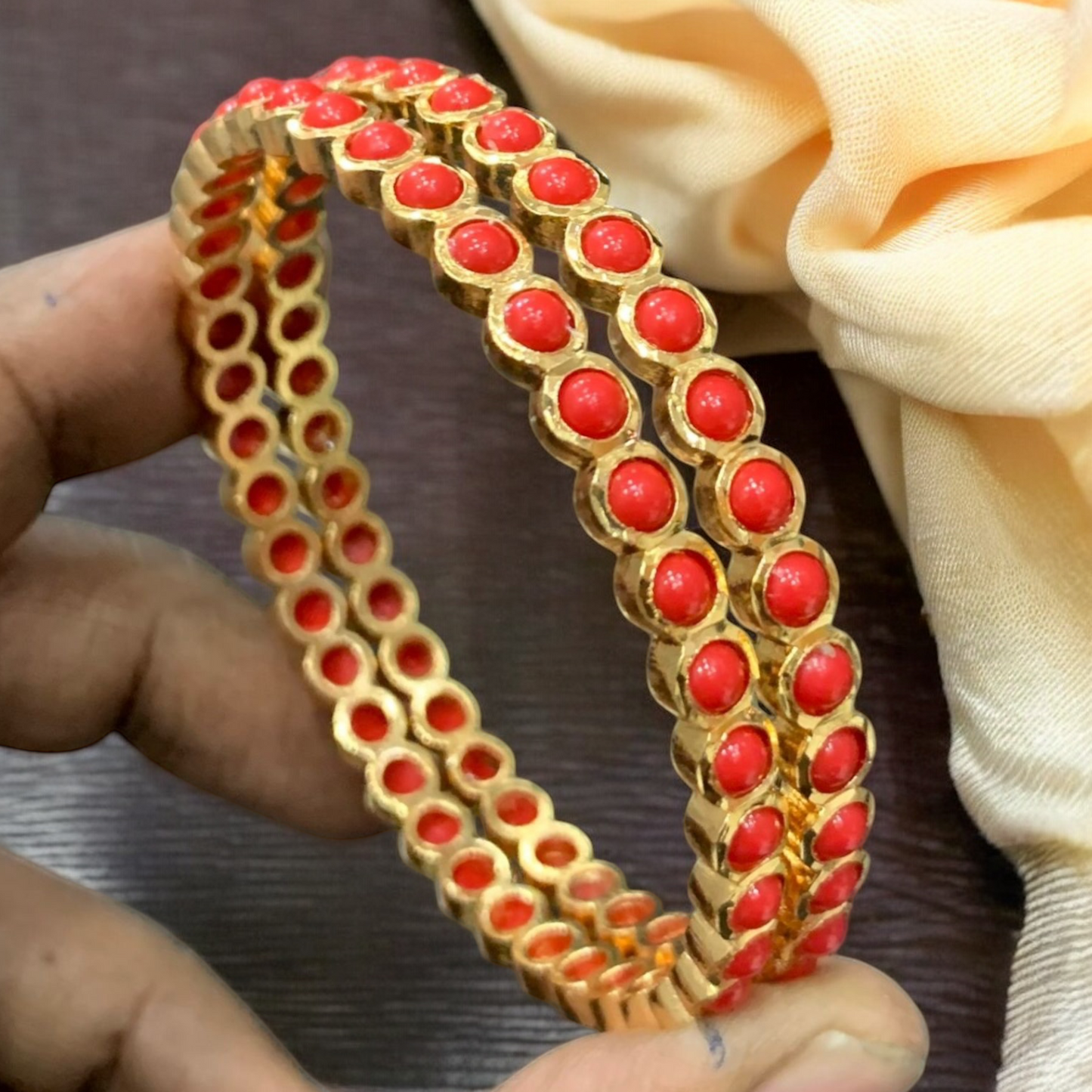 Coral Brass Bangles - SHTC974