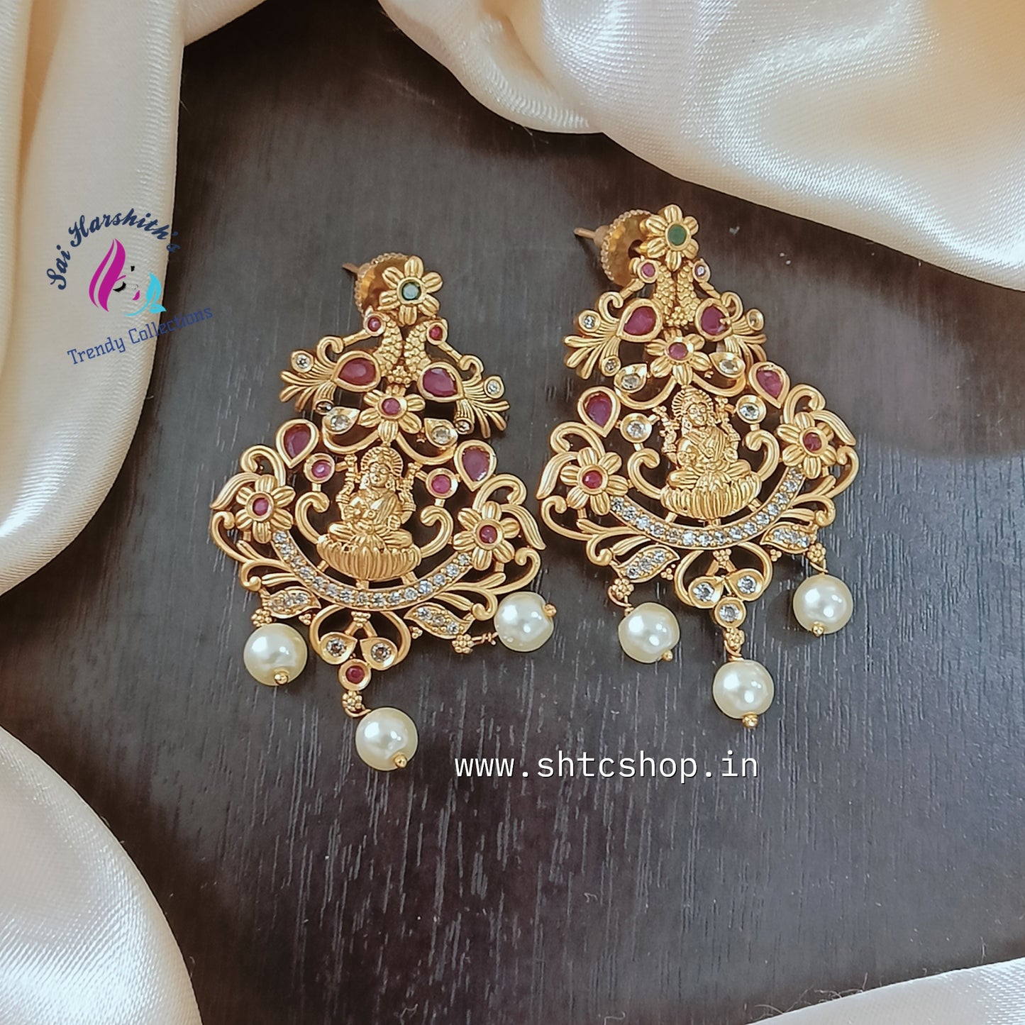 Matte Finish Laxmi earrings - SHTC823