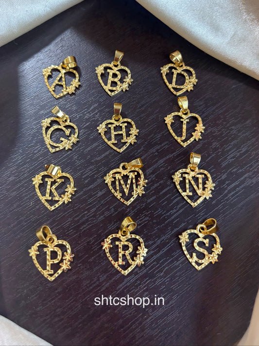 1 Gram Gold Polished Initial Letter Pendants - SHTC1964