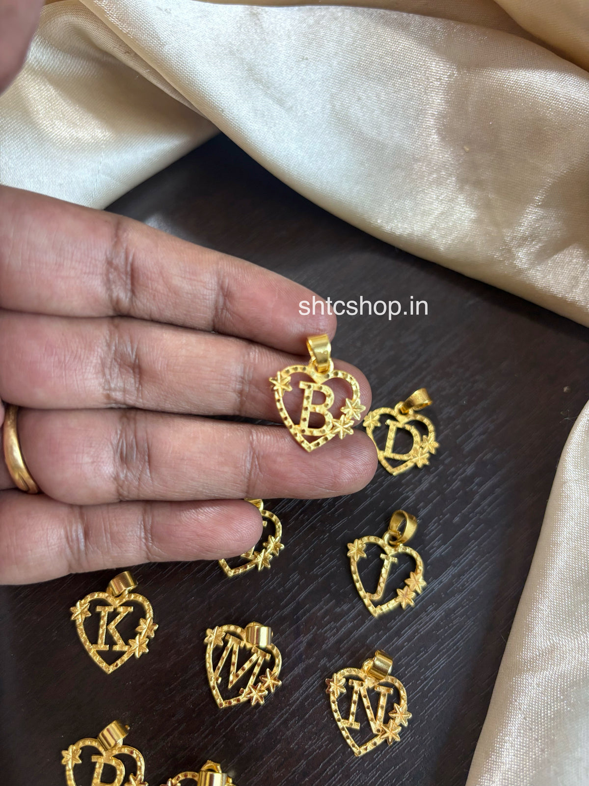 1 Gram Gold Polished Initial Letter Pendants - SHTC1964