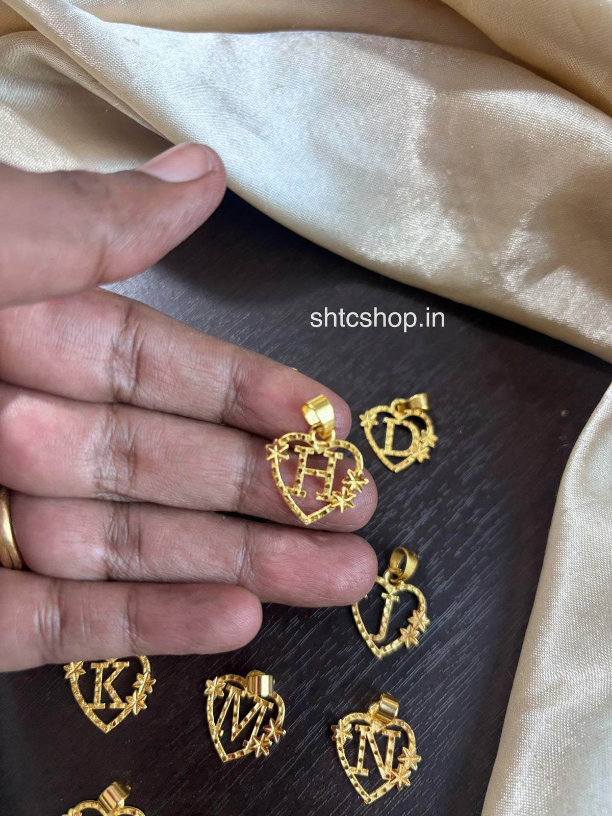 1 Gram Gold Polished Initial Letter Pendants - SHTC1964