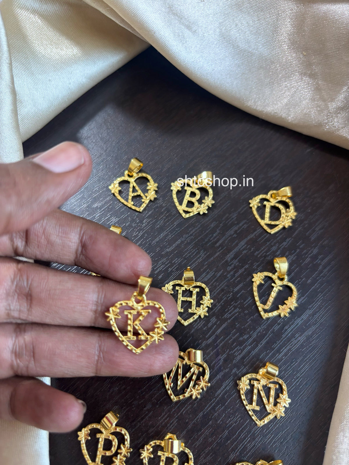1 Gram Gold Polished Initial Letter Pendants - SHTC1964