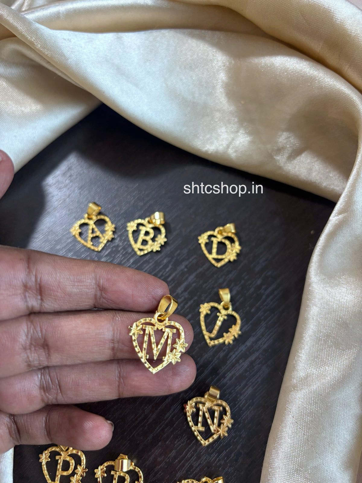 1 Gram Gold Polished Initial Letter Pendants - SHTC1964
