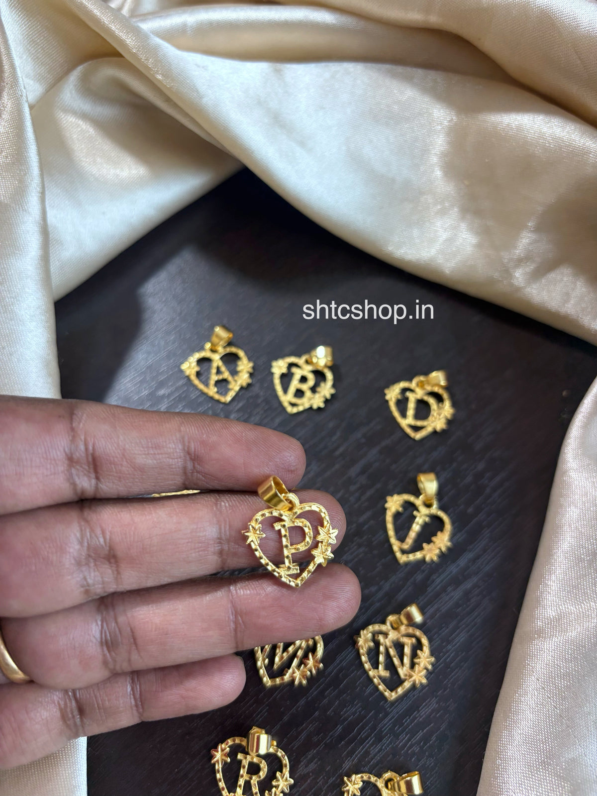 1 Gram Gold Polished Initial Letter Pendants - SHTC1964