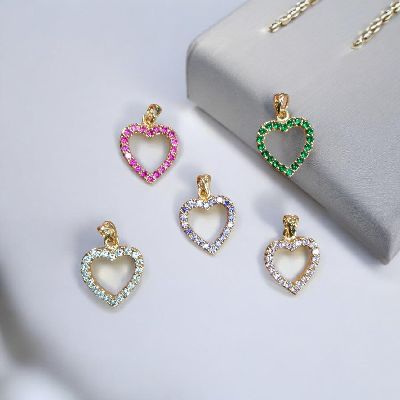 Heart Shaped Impon Diamond look alike Pendant with AD Stones - SHTC1767