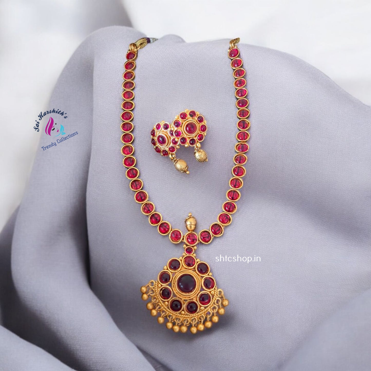 Traditional Kempu Necklace - SHTC880