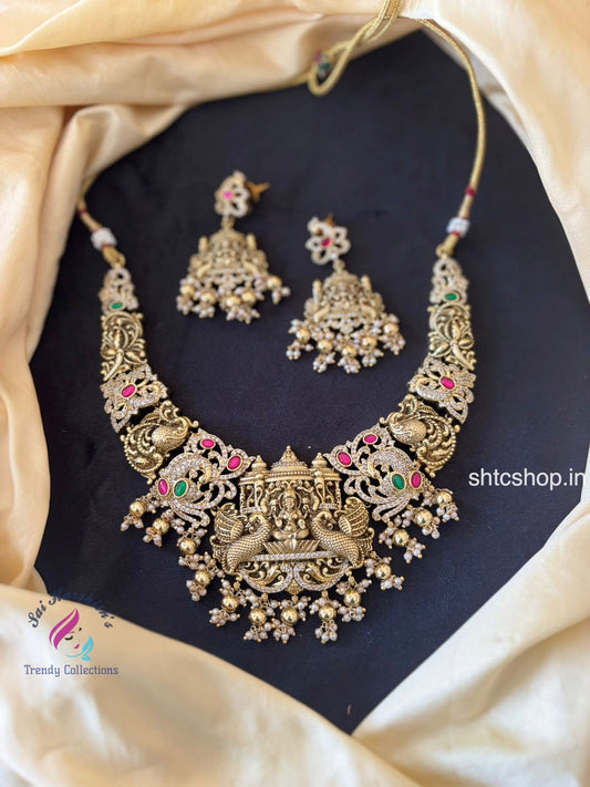 Temple Finish Kempu Necklace - SHTC702