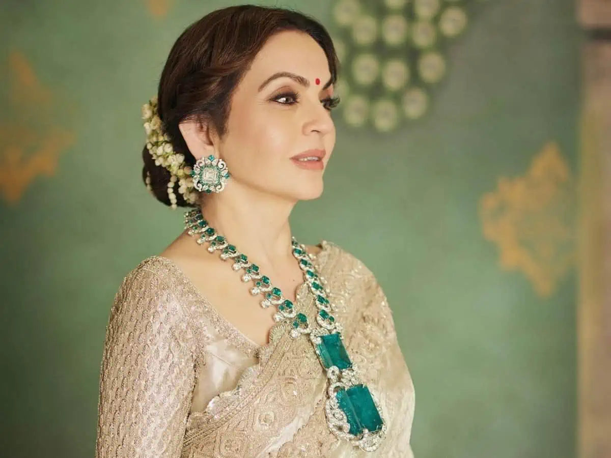 Nita Ambani Inspired Emerald Diamond jewelry Replica - SHTC825